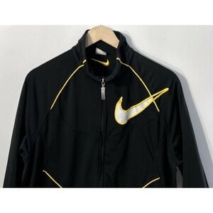 Mens Nike Jacket Black Air Force 25 Track Warmup Swoosh Y2K Gray Tag 203852 Larg